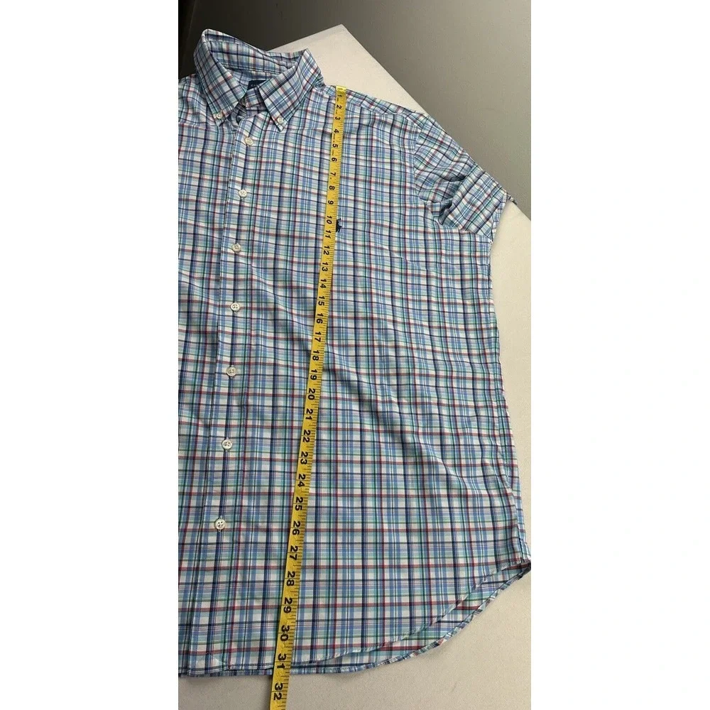 Polo Ralph Lauren Performance Shirt 1XB Blue Green Red White Check Long Sleeve‎